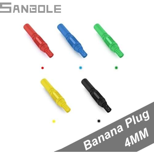 10PCS) Brass 4mm Banana Plug Female Insulated Jack DIY 4mm Hole Connector Plug Welding Type Wire Solder Connector