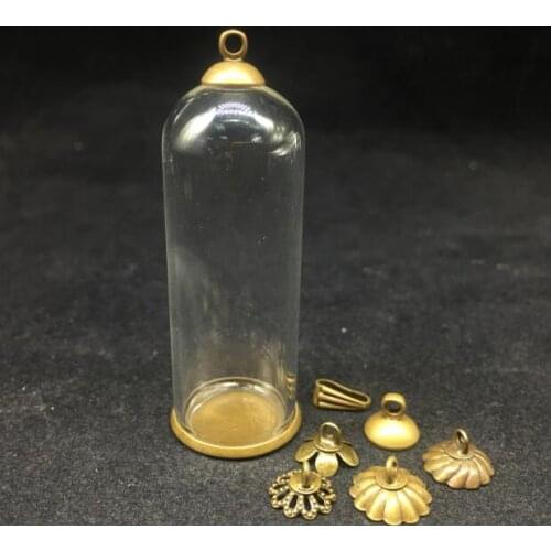 10pcs/lot 50x18mm Handmade crystal Glass Necklace Transparent wishing glass globes jars long tube jewelry Gift for love