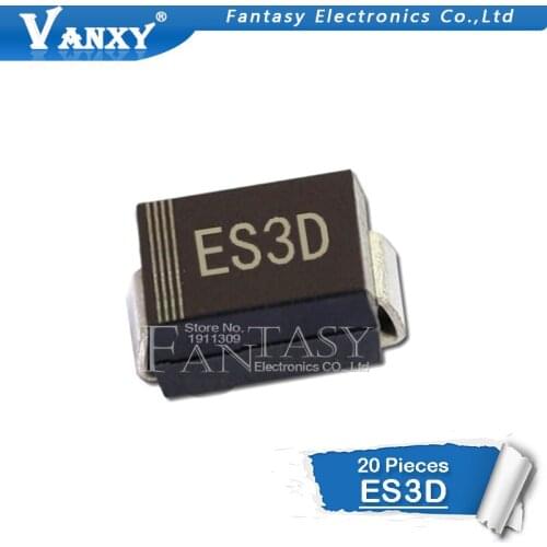 20pcs ES3D SMC DO214AC ES3D-13-F DO-214AB Fast recovery diode