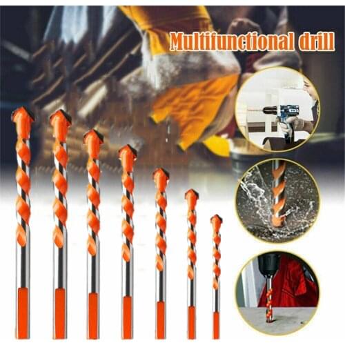 3/4/5/6/8/10/12mm7pcs Multifunctional Alloy Tile Drill Bits U-Shaped Spiral Drill Bits Ceramic Glass Punching Hole Working Tools