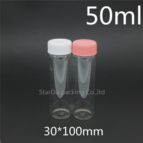 500pcs 30*100mm 50ml screw neck glass bottle with Plastic cap for vinegar or alcohol,carft/storage candy bottle