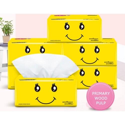6pcs Home Pure Wood Pulp Paper Towel Toilet Paper Paper Extraction Quick Dissolve 4-layer Each Piece Facial Tissue Paper Napkins