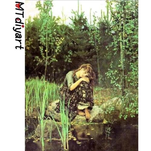 Viktor Vasnetsov “ Alyonushka” Diamond Painting 5d Kit New Diy Art Embroidery Set Cross Stitch Rhinestone Mosaic Home Decor