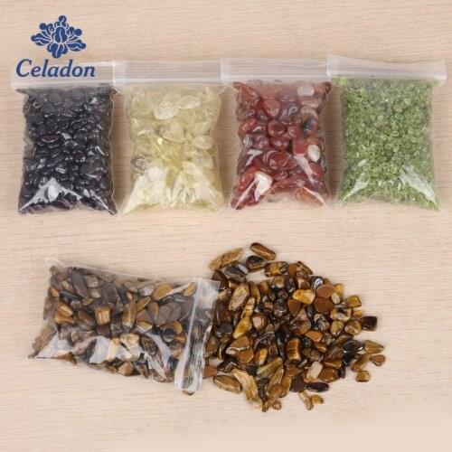 3-9mm Natural Stone Chip Beads Olivine Rose Quartzz Tiger Eye Gravel Chip Loose Beads for DIY Jewelry Making(Not Puched)