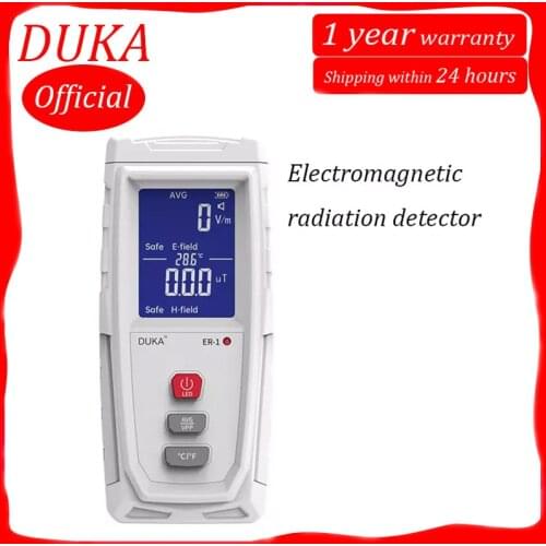 DUKA ER1 Digital Electromagnetic Radiation Detector LCD Electric Magnetic Field EMF Meter 5Hz-3500MHz Frequency Tester Indicator
