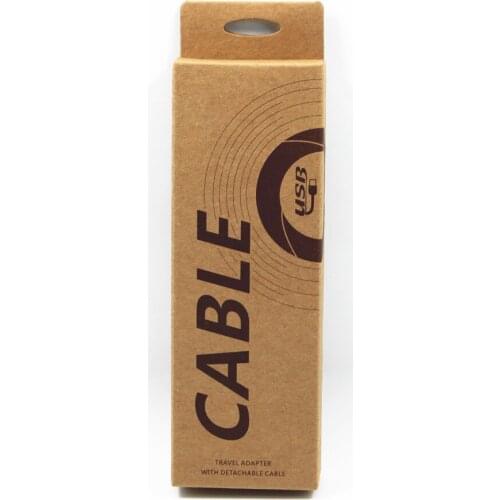 DHL 360Pcs/Lot 5*14.5*2cm Kraft Paper Date Line Storage Boxes For Packaging USB Cable Boutique Brown Paper Box With Hang Hole