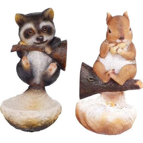 Tree Mounted Animal Figurine Bird Feeder Yard Statue Decorative Sculpture