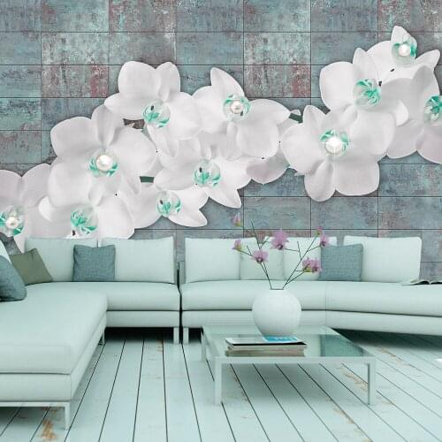 Wall mural-Orchids with pearls - 400x280 cm