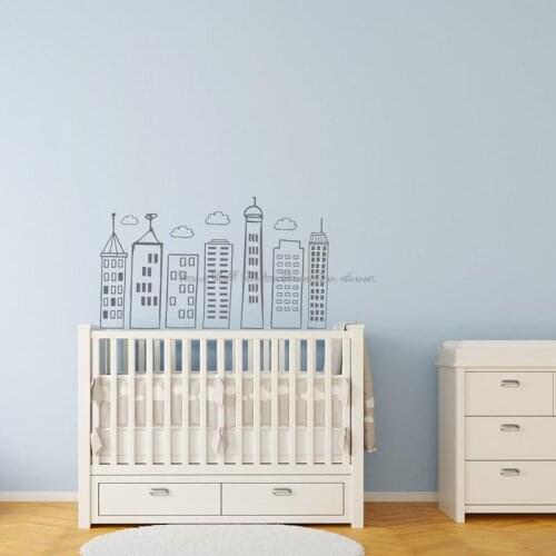 Graffiti hand-painted city skyline wall stickers kindergarten childrens baby boy playroom decoration vinyls decal gift E14