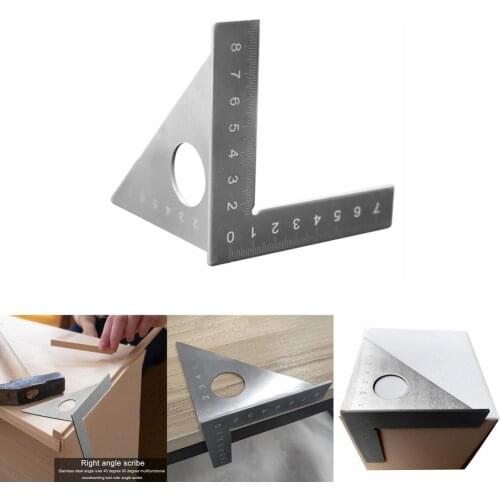 45/90 Degree Angle Guide Ruler Woodworking Scriber Scribing Gauge Finder Protractor Stainless Steel Carpenter Measure Tool