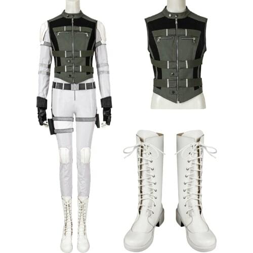 Halloween Widow Yelena Cosplay Belova Costume White Outfit Superheroine Jumpsuit Custom Made Carnival Hero Clothing boots
