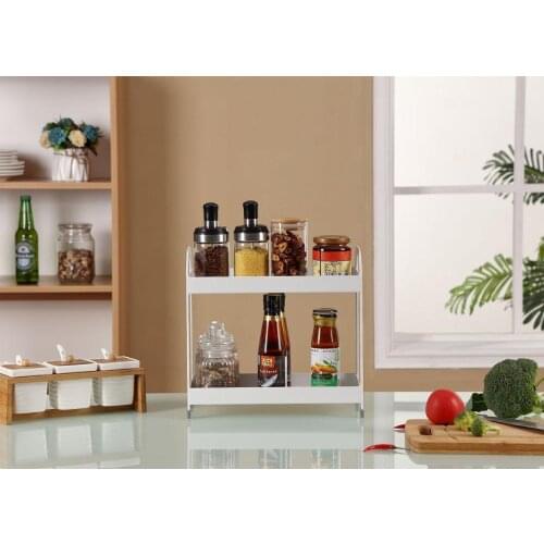 Kitchen storage rack plastic bathroom shelf space saving Organizer