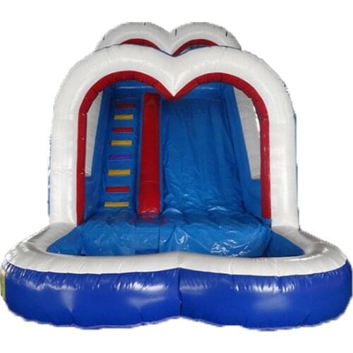 Commercial grade double Heart inflatable water slide/ inflatable slide with pool