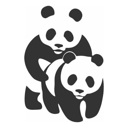 Panda Mother Holding A Panda Baby Learning To Walk Vinyl Car Stickers For Car Body Window Door Design Mural FA158
