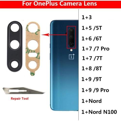 New Genuine Rear Back Camera Lens For Oneplus 3 5 5T 6 6T 7 7T 8 8 Pro 8T 9 Pro Nord 100 Back Camera Glass Lens With Adhesive
