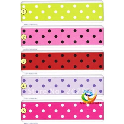 Wholesale 100yards 1-1/2" 38mm Polka Sweet Dots Satin Ribbon Wedding WY-029