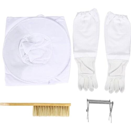 Beekeeping Veil Suit Smock Hive Frame Hive Frame Holder Beekeeping Gloves Holder Gloves Bee Brush Tool Equipment