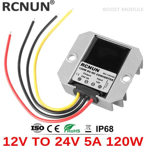 RCNUN 12V to 24V 1A 2A 3A Step-up DC DC Converter 12 Volt to 24 Volt 72W Boost Voltage Regulator CE RoHS