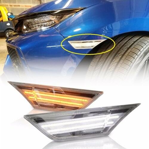 Clear Lens For Honda Civic 2016 2017 2018 2019 Amber Led Side Marker Turn Signal Light White Running Light Position Lamp