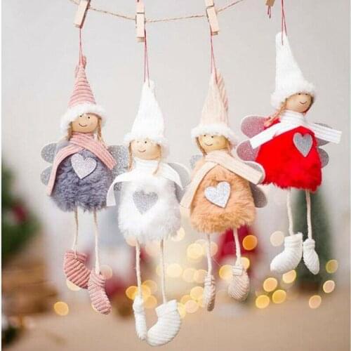 Christmas Ornament Angel Plush Doll Xmas Tree Hanging Pendant Home Decor DIY New Party Kids Gift Cute Christmas Tree Pendant