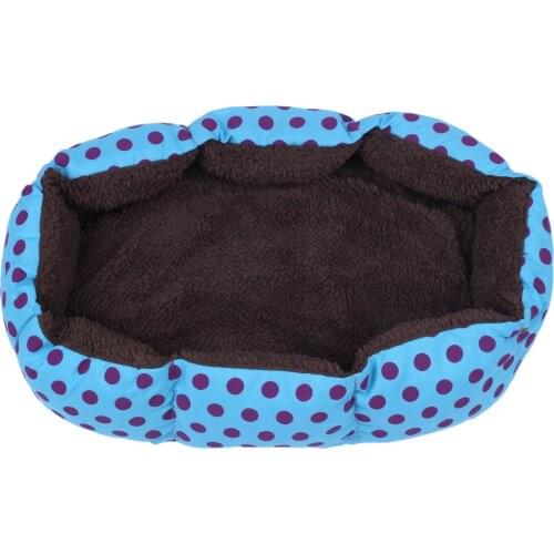 Removable cushion House Bed for Pets Dog Cat S Blue, Black dots