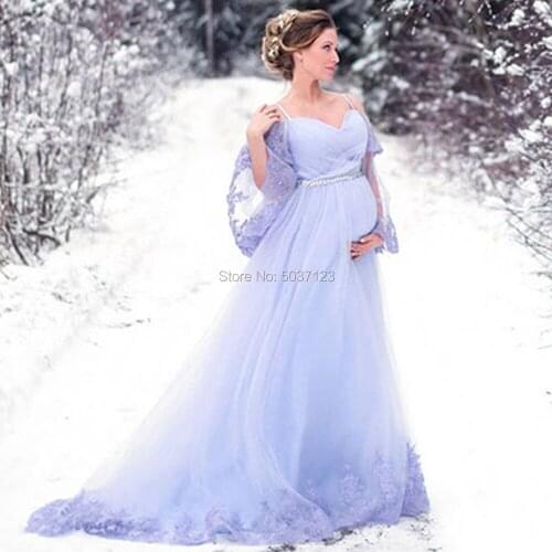 2020 Wedding Dresses Flare Sleeve Bridal Gown for Pregnant Women Vestidos de Novia Plus Size Appliques Bride Dress Robe de Marie