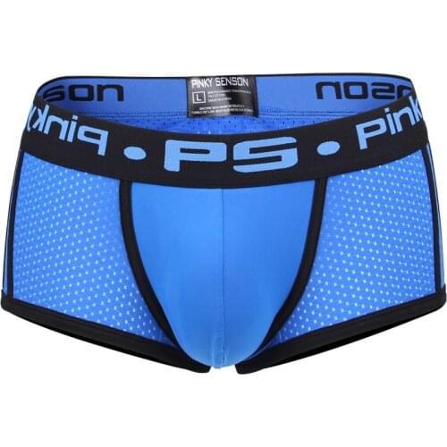 PINKY SENSON Brand Men Slip Ropa Interior Hombre Calzoncillo Bielizna Sexy boxer shorts Mens gay Underwear Mesh Boxers