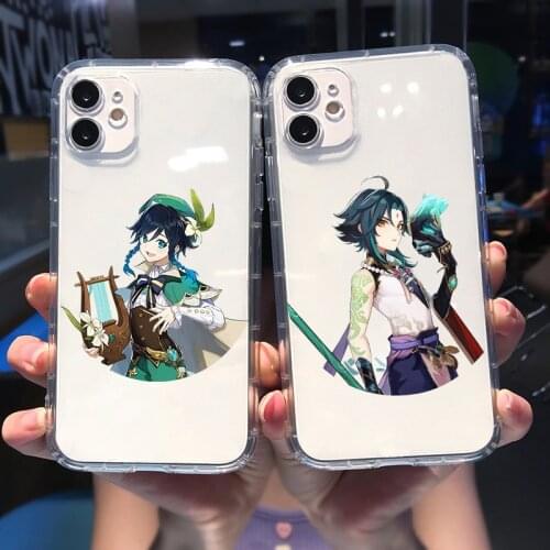 Genshin Impact Kaedehara Kazuha Phone Case for IPhone 11 Pro MAX 12 7 XS XR SE20 X 8 6 Plus Cartoon Clear Shockproof Cover Shell