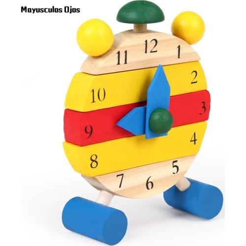 ZH 1PC Wooden Small Disassembly Clock Awareness Time Learning Childrens Early Learning Educational Toys