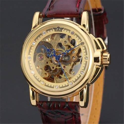 WINNER Female Wrist Watch Women Ladies Casual Clock Elegant Mechanical Watches Classic Top Brand Luxury Skeleton Clocks 147