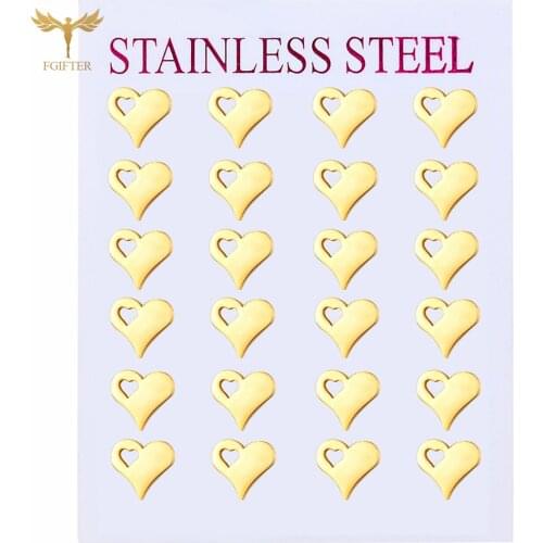 Golden Love Earrings Hollow Small Hearts Suitable for Sweet Girls Stainless Steel Earrings Set New Woman Jewelry Wholesale