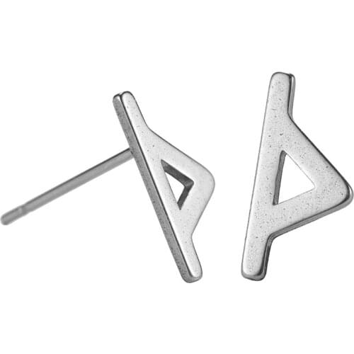 ZST0031 Best selling 2020 latest design cute triangle earring geometric hollow small stainless steel earring lady jewelry