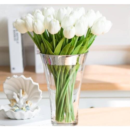 10/30pcs Tulip Artificial Flowers Real Touch Flowers Wedding Decor Simulation Bride Bouquets Pu Tulips for Home Party Vase Decor