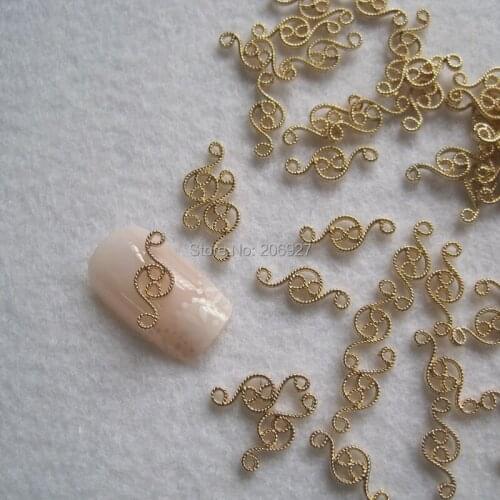 MD-642 10pcs Fancy Gold Deco Metal Charms Metal Deco Charms Nail Art