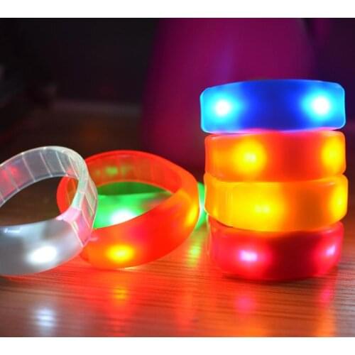 100pcs voice control led bracelet sound activated glow bracelet for party clubs concerts dancing Christmas SN272