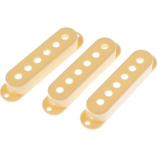 3pcs Cream Single Coil Pickup Covers for Electric Guitar 48/50/52mm Spacing