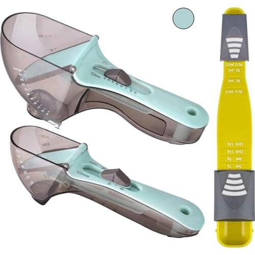 3 Pcs Adjustable Measuring Cups and Spoons Sets,Large Tablespoon & Small Teaspoon,Measurements for Solid/Powder/Liquid