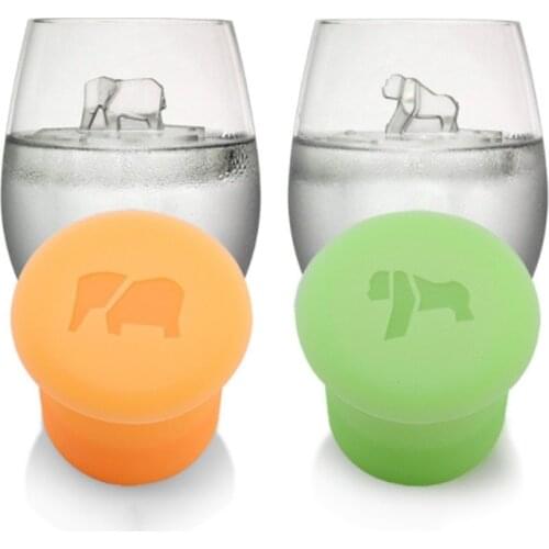 3D Animal Ice Cube Mold Silicone Freezer Lion & Hippo Cup Eco Friendly DIY Molds