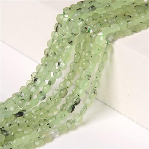 6 mm Natural Prehnite Faceted Coin Beads Green Turtle Spacer Stone Strand Bead For DIY Making Jewelry Craft Accessory Bracelets