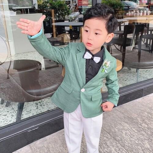 Gentleman Kids Wedding Suit Children Performance Party Evening Dress 2021 Boys Formal Jacket+Pants 2Pcs Clothing Set