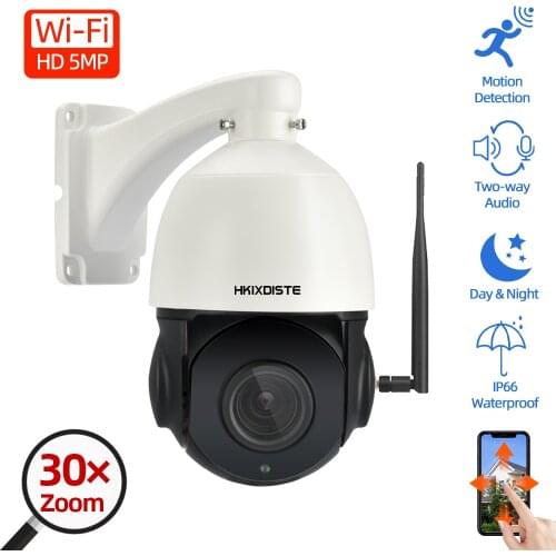 5MP Wireless CCTV PTZ IP Camera Outdoor Human Detection 30x Optical Zoom Security Surveillance Camera 1080P WiFi Network Camera