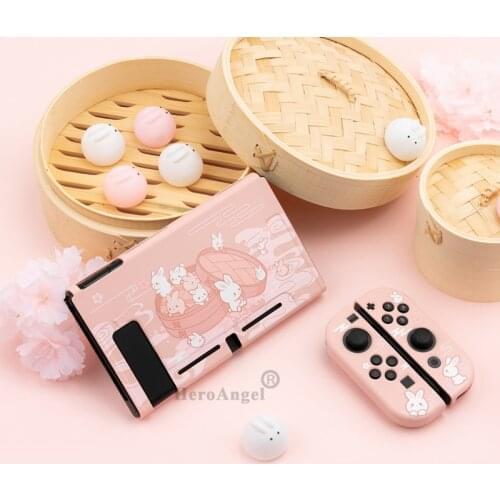 Steamed Bread Rabbit For Switch Protection Shell Game Console Back Protective Cover Case For Nintendo Switch Housing Controller
