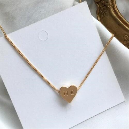 Trend Simplicity Heart-shaped Clavicle Chain Letter Necklace Fashion Party Gold Necklace for Women Valentines Day Gifts