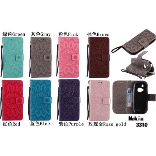 Flip PU Leather Cases Covers For Nokia 3310 Nokia3310 2017 Flip Funda Phone Bags Sunflower pattern case