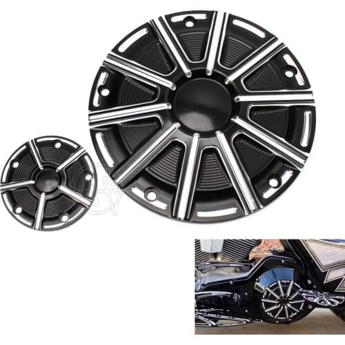 Black Aluminum Derby Timing Timer Cover for Harley Touring Road King Electra Glide Street Glide Softail Dyna FLHRS FLTFB 1999-17