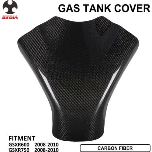 Black Carbon Fiber Oil Fuel Gas Tank Cover Guard Protection For SUZUKI GSXR600 GSXR750 GSX-R 600 750 2008-2010 2009 Motorcycle