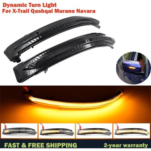 For Nissan X-Trail T32 Rogue Qashqai J11 Murano Z52 Juke Navara Pathfinder LED Dynamic Turn Signal Side Mirror Indicator Light
