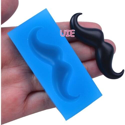 FYL453U 62.8mm x 10mm Beard Silicone Mold Fondant Cake Decoration Candy Resin Clay Earrings Necklace Craft Soap Candle FOOD SAFE