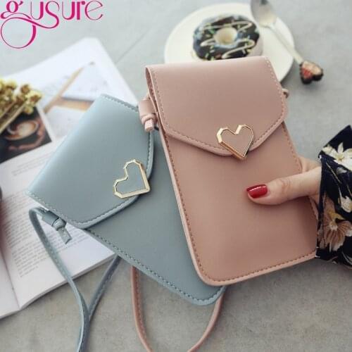 Gusure New Women PU Leather Shoulder bags Female Touch Screen Crossbody Bags Girls Cell Phone Handbag Purse Dropshipping Wallet