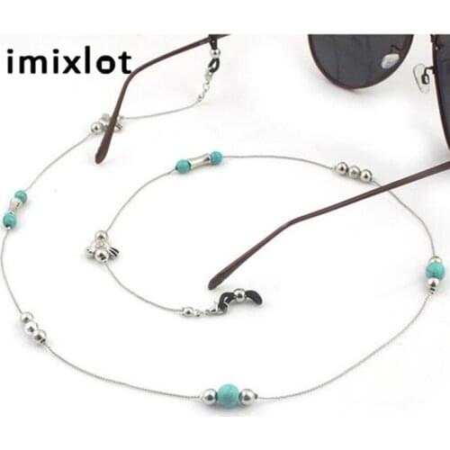 IMIXLOT Vintage Gold Silver Color Neck Eyeglass Chain Holder Cord Glasses Strap Eyewear Rope Cloth Accessories